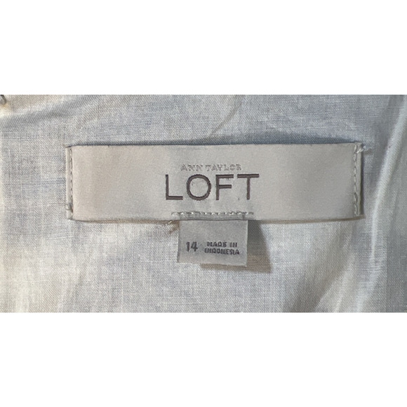 Loft 100% Cotton Sheath Shift Dress Sz 14 Animal Print Sleeveless Lined Pockets - Picture 3 of 8